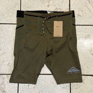 Nike Trail Lava Loops Dri-FIT Running 1/2 Tights Olive Men’s Sz Small DV9307-222